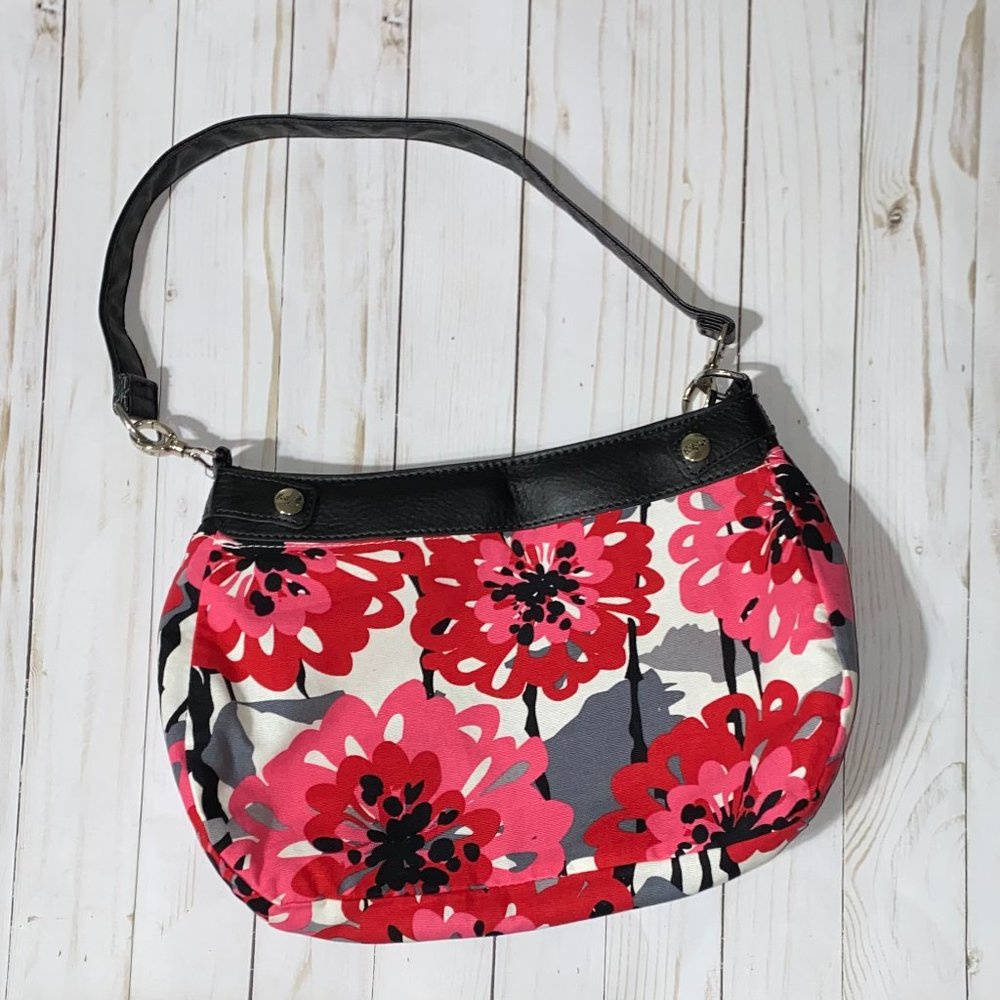 Thirty-One Skirt Purse Black with Bold Bloom Skirt